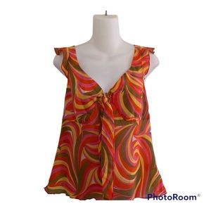 2/$20 Bandolino Top Tank Multicolor Swirl Pattern Size 8